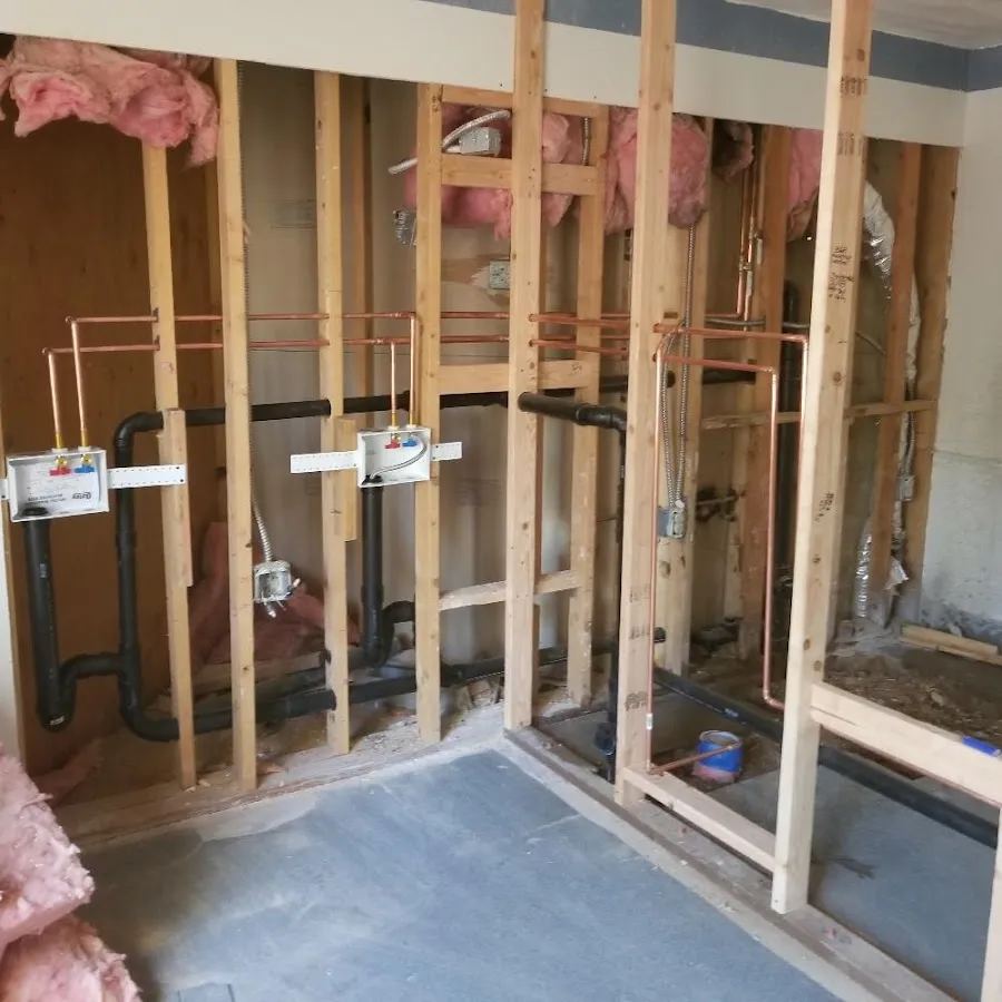 Copper pipe rough-in and plumbing installation in Kalispell